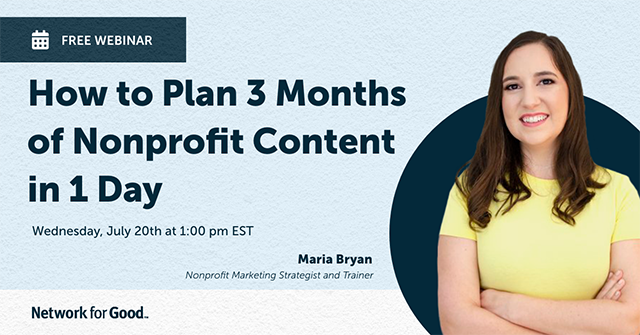 How to Plan 3 Months of Nonprofit Content in 1 Day webinar