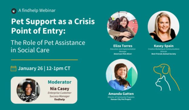 Webinar – 1/26/23 – Pet Support as a Crisis Point of Entry: The Role of Pet Assistance in Social Care – findhelp