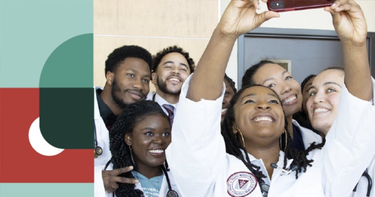 BIPOC vet staff taking joyful selfie