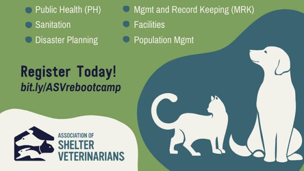 Online Event – 5/16/23 – ASV Shelter Guidelines Re-Boot Camp – Association of Shelter Veterinarians